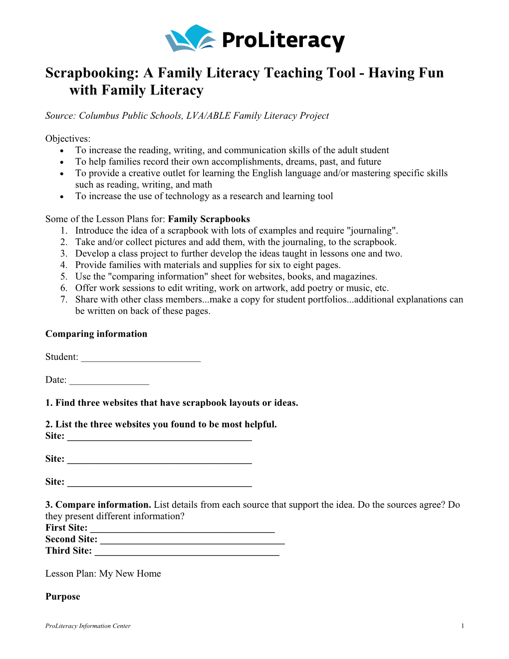 Scrapbooking: a Family Literacy Teaching Tool - Having Fun with Family Literacy