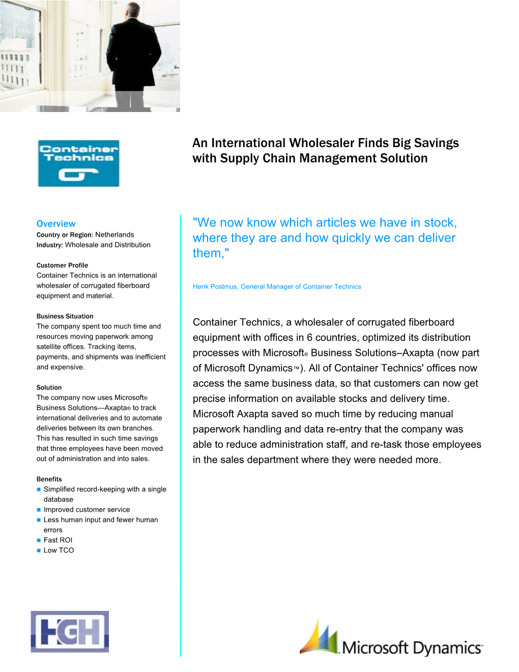An International Wholesaler Finds Big Savings with Supply Chain Management Solution