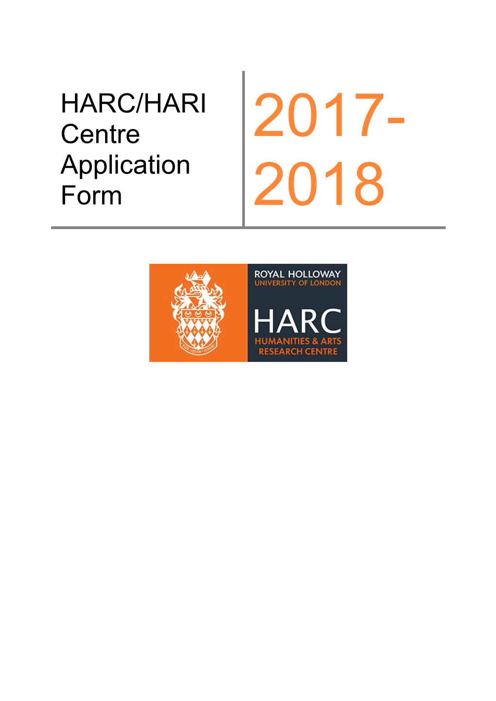 HARC Fellowship Application Form