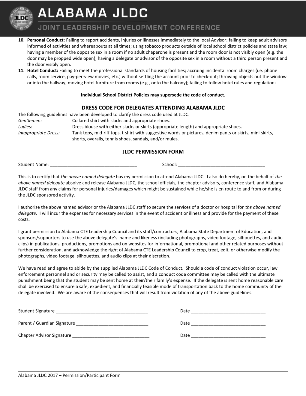 Permission/Participant Form (2 Pages Total)