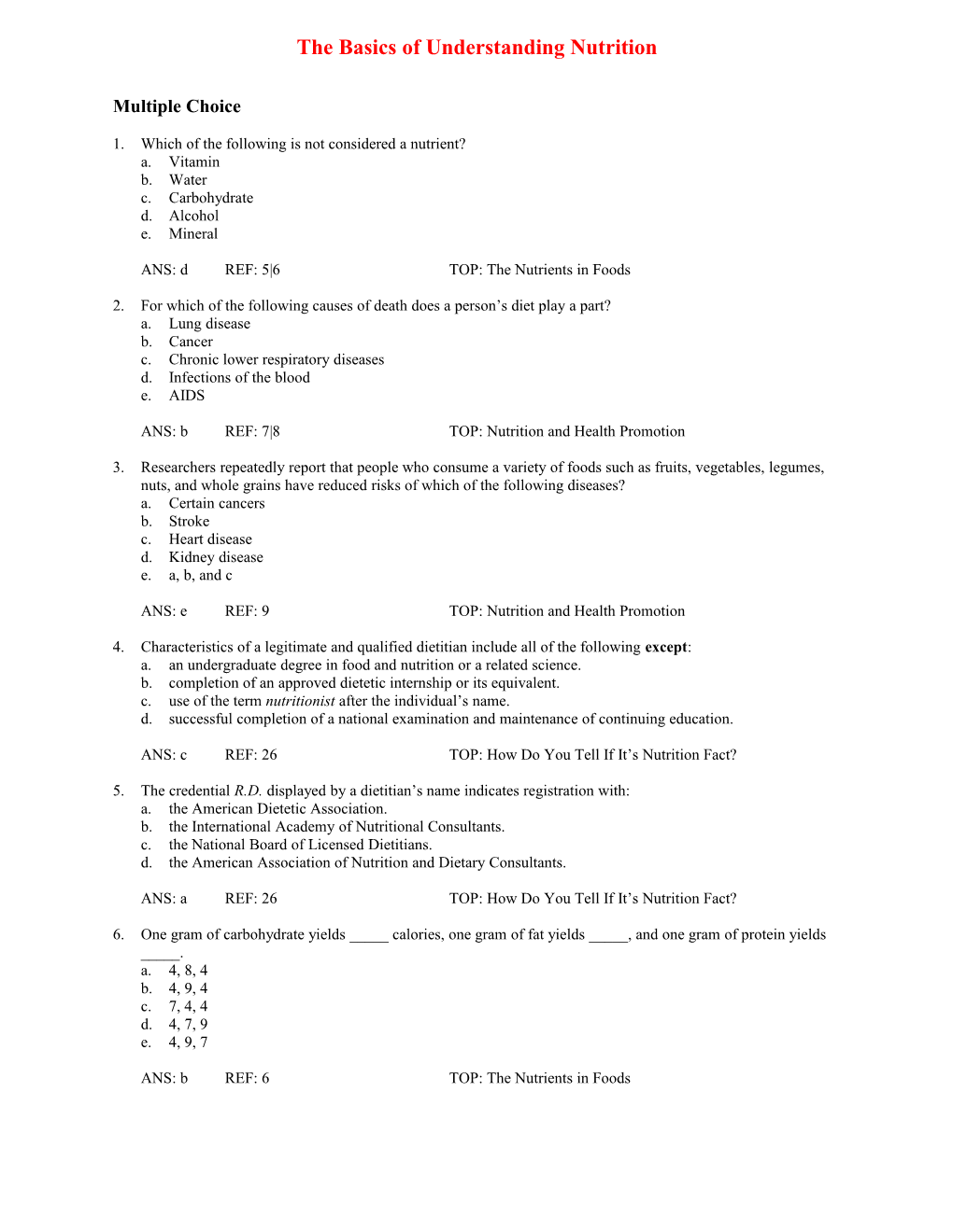 The Basics of Understanding Nutrition