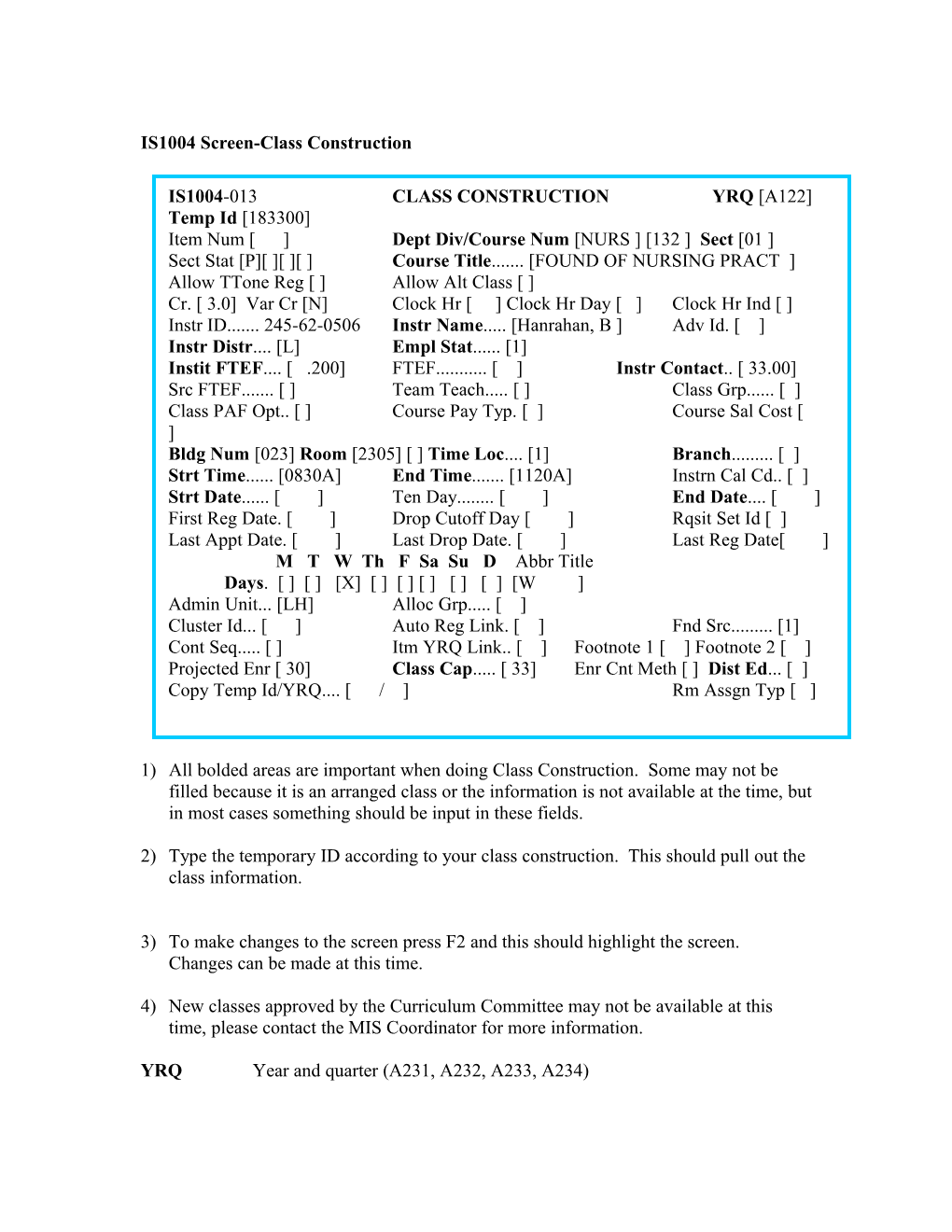 IS1004 Screen-Class Construction