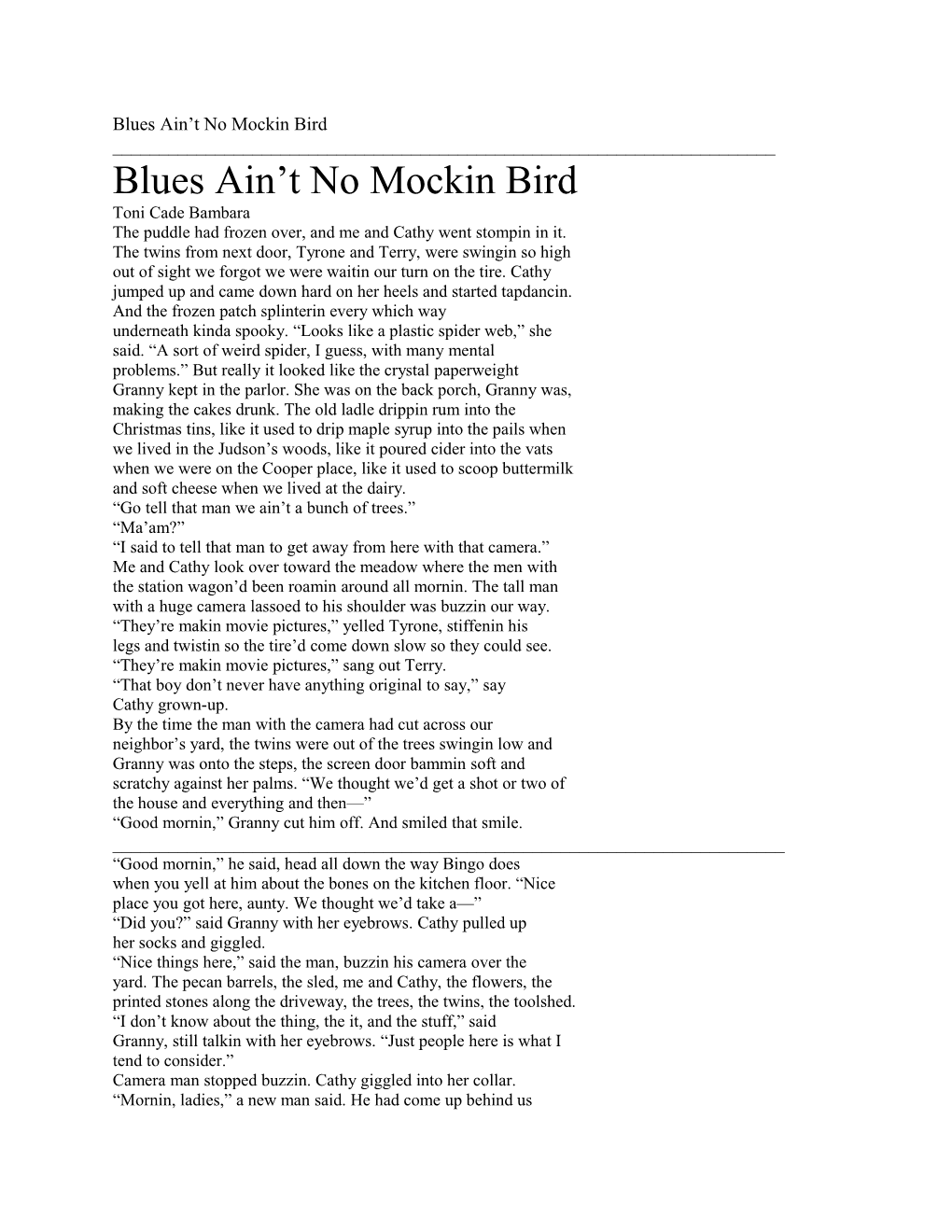 Blues Ain T No Mockin Bird