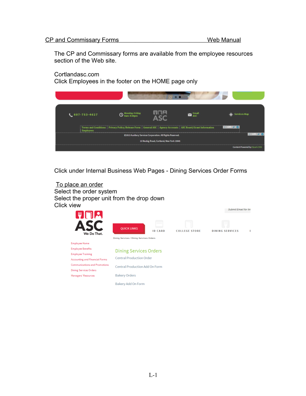 CP and Commissary Forms