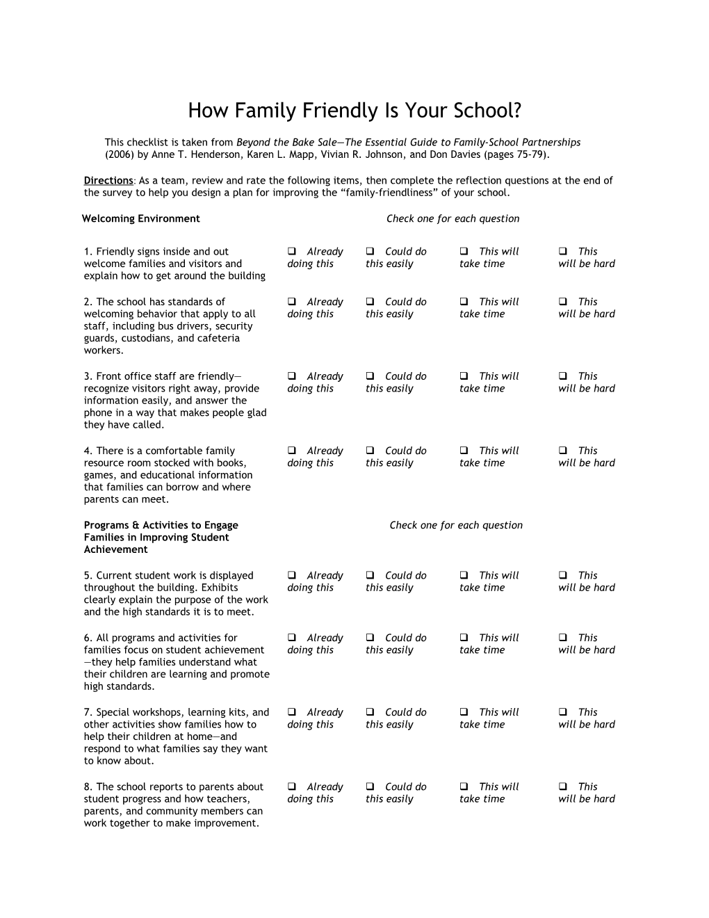 How Family Friendly Is Your School?