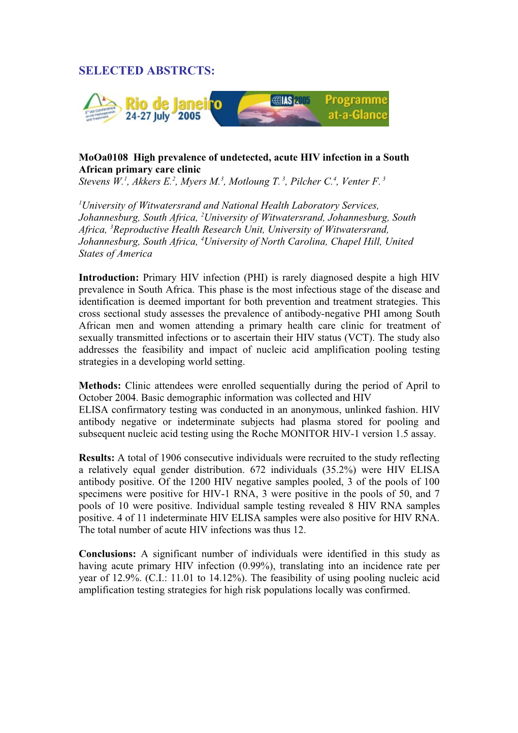 HIV Incidence Measurement