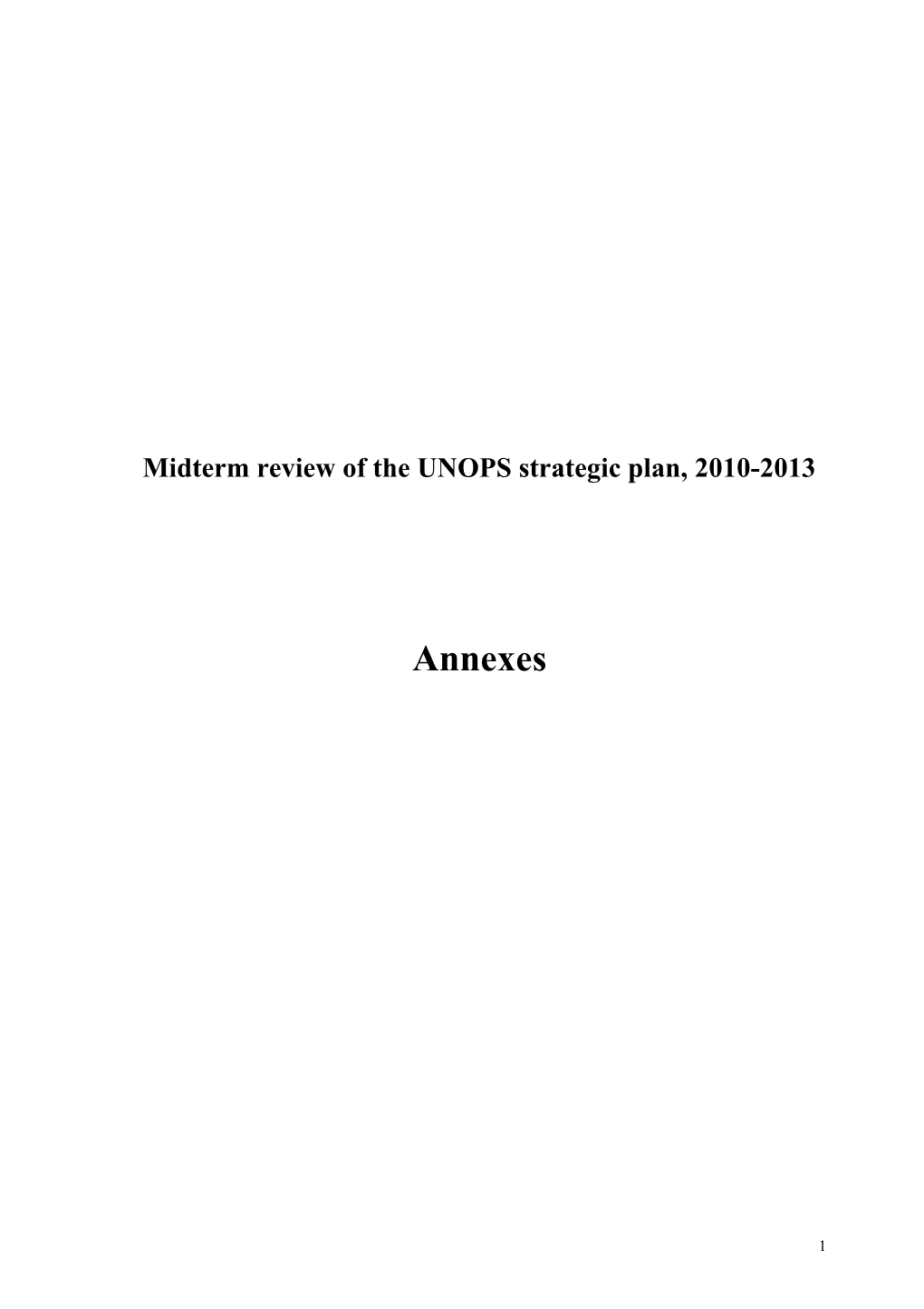 Midterm Review of the UNOPS Strategic Plan, 2010-2013