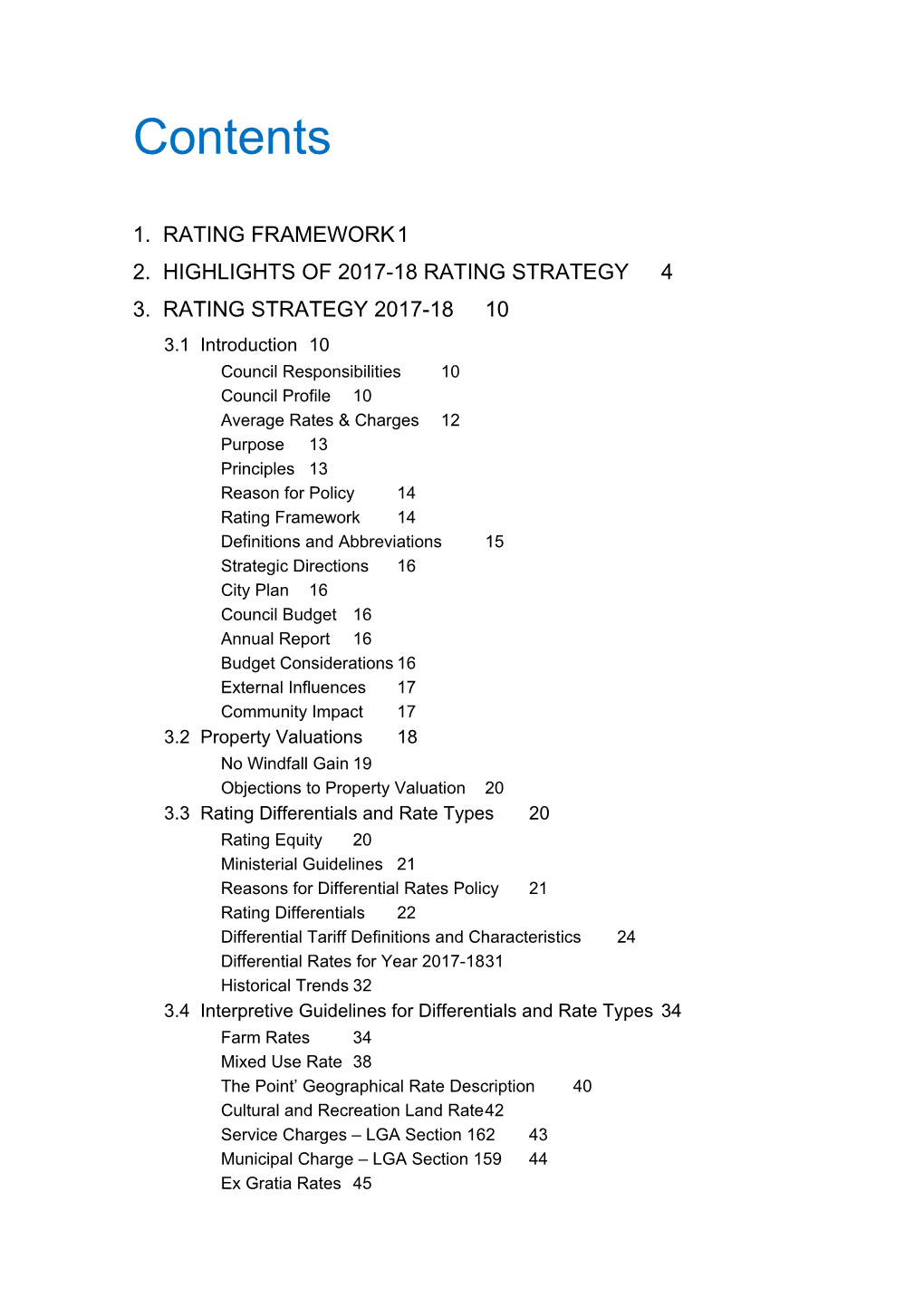 1. Rating Framework