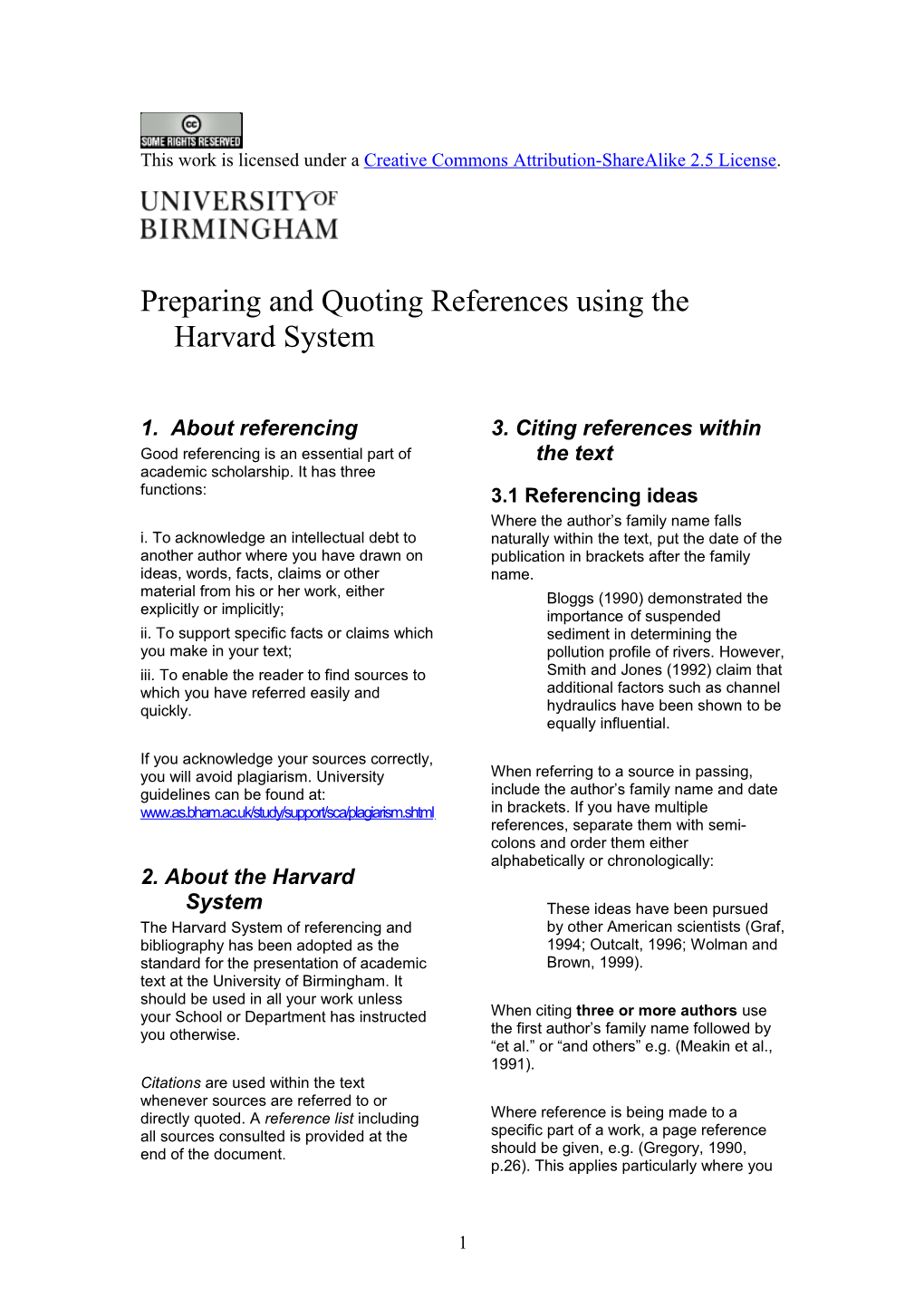 Preparing and Quoting References Using the Harvard System