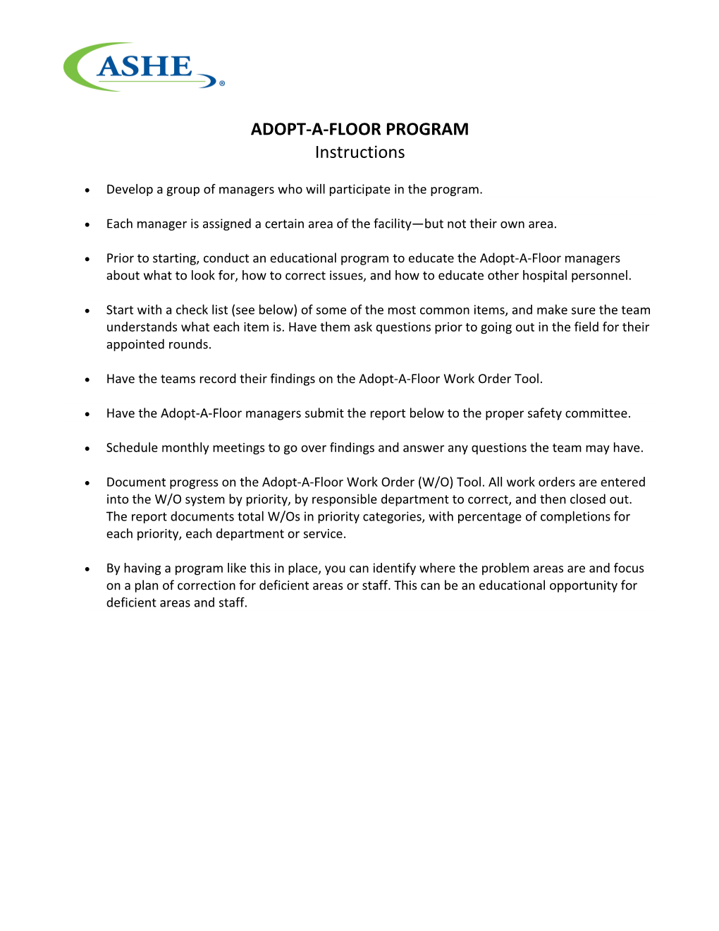 Adopt-A-Floor Program