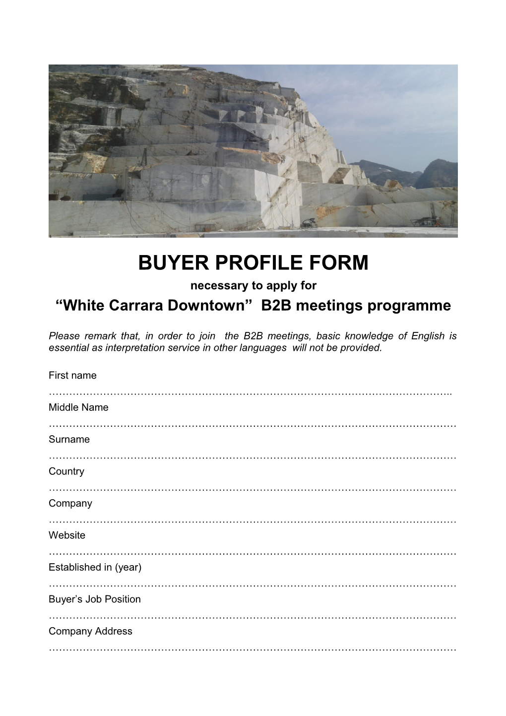 White Carrara Downtown B2B Meetings Programme