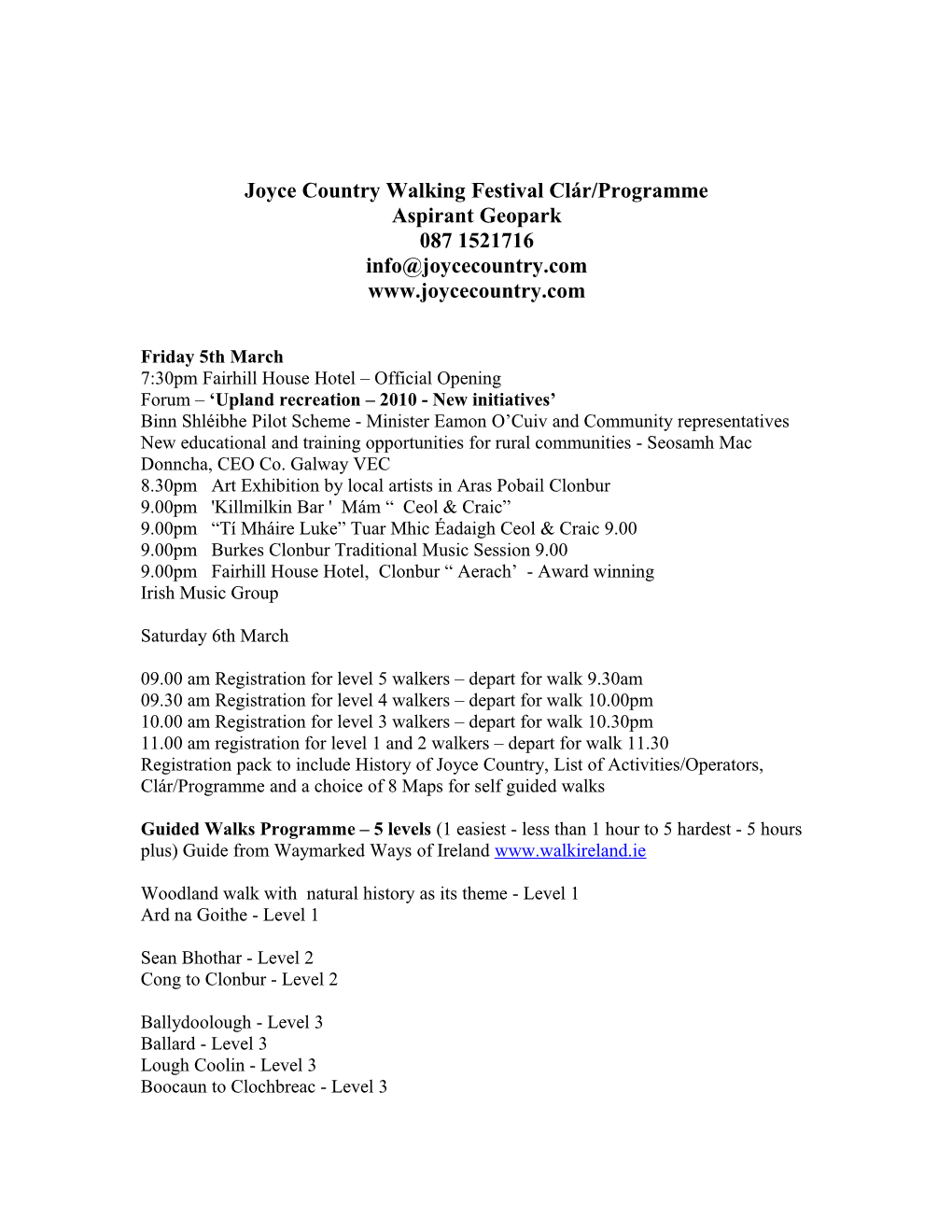 Joyce Country Walking Festival