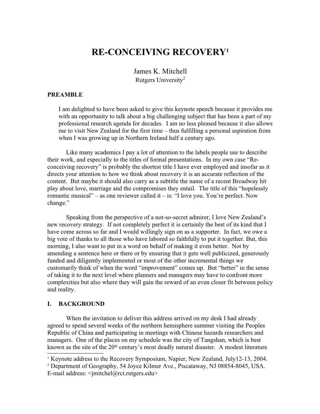 Re-Conceiving Recovery
