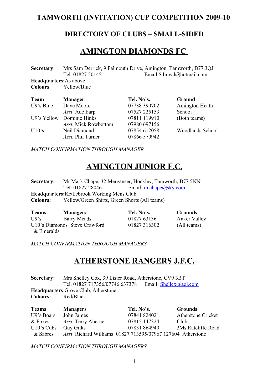 Tamworth Invitation Trophy Competition 2005-06