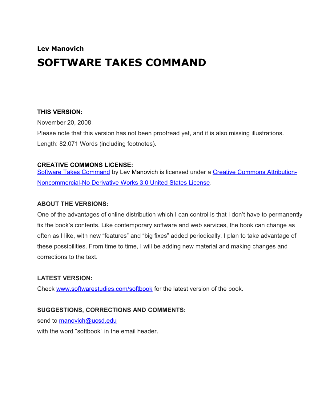 Software Takes Command
