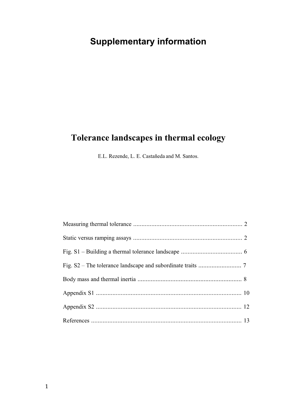 Tolerance Landscapes in Thermal Ecology