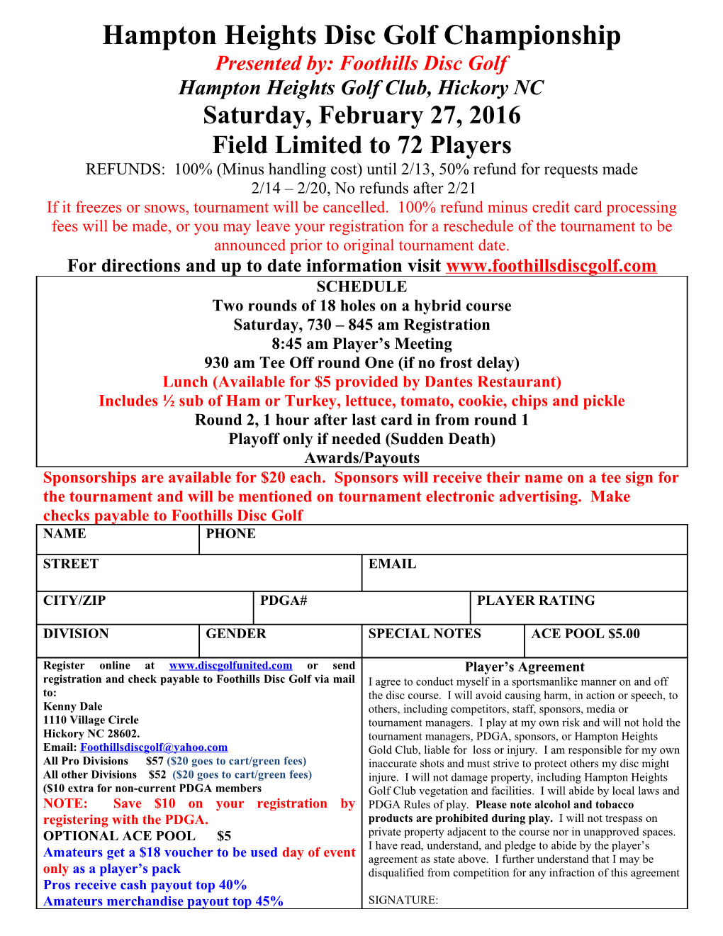 2014 Foothills Disc Golf Championship