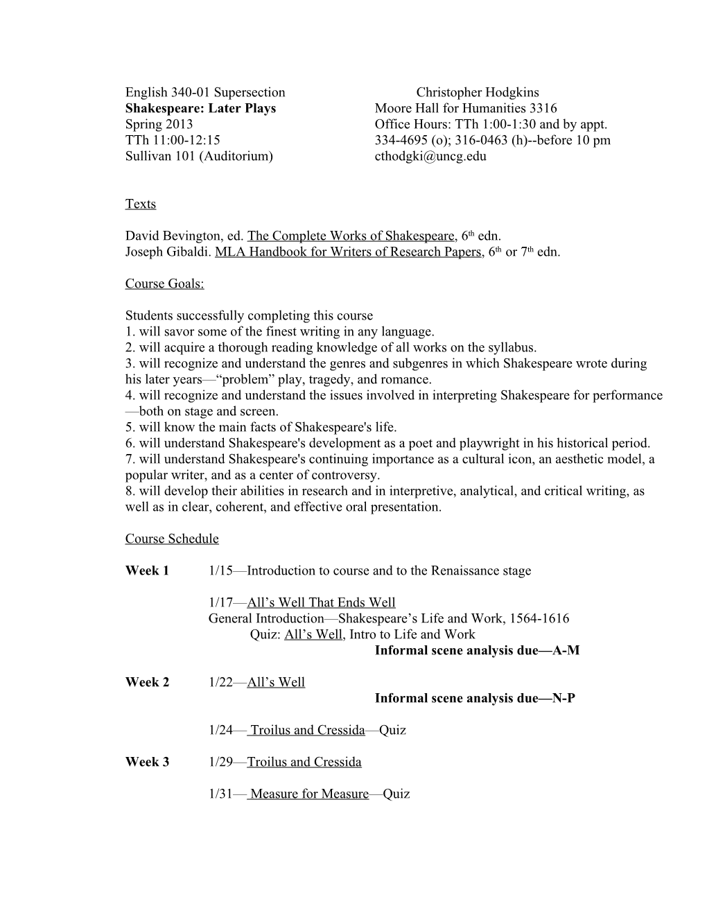 English 340-01 Supersectionchristopher Hodgkins