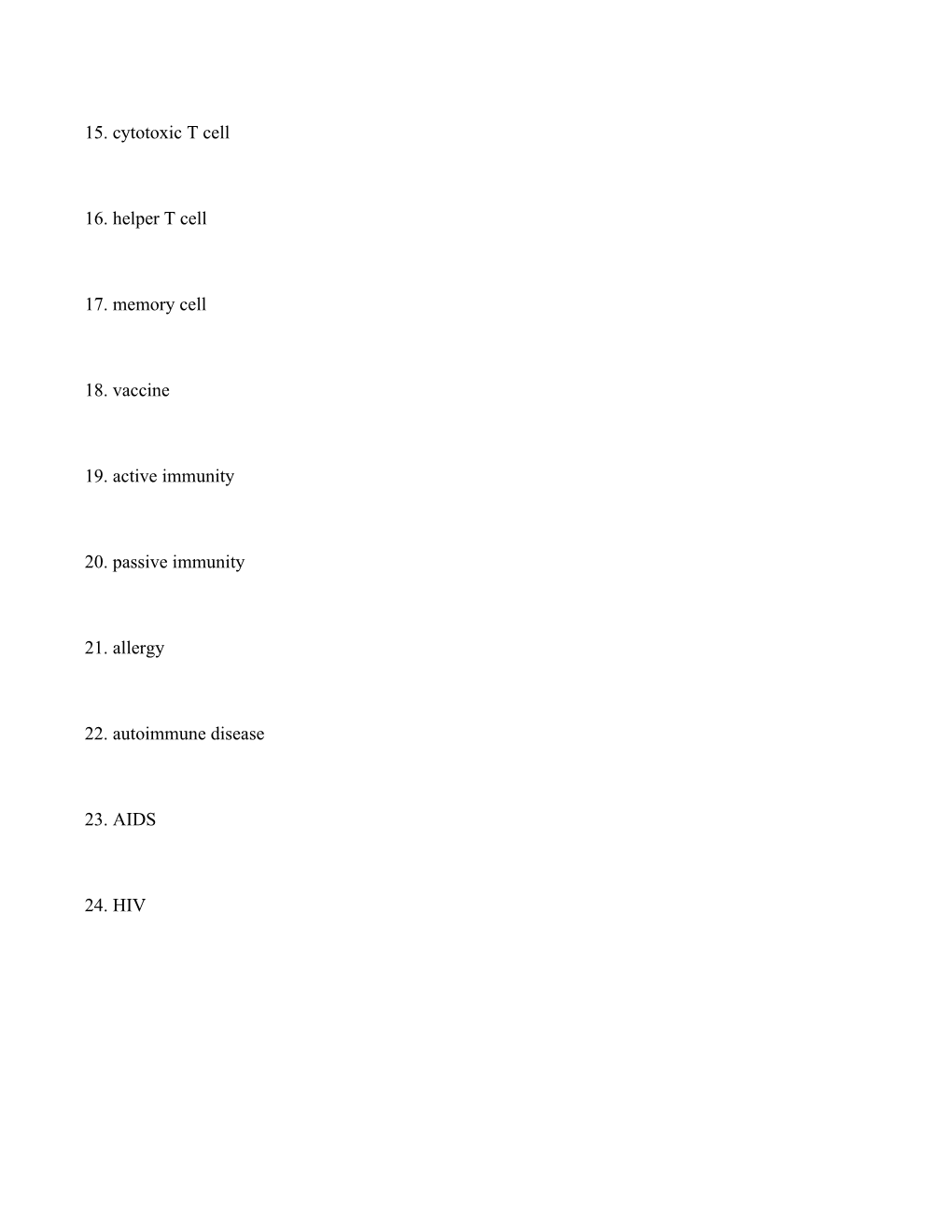 Ch 31 Vocabulary List