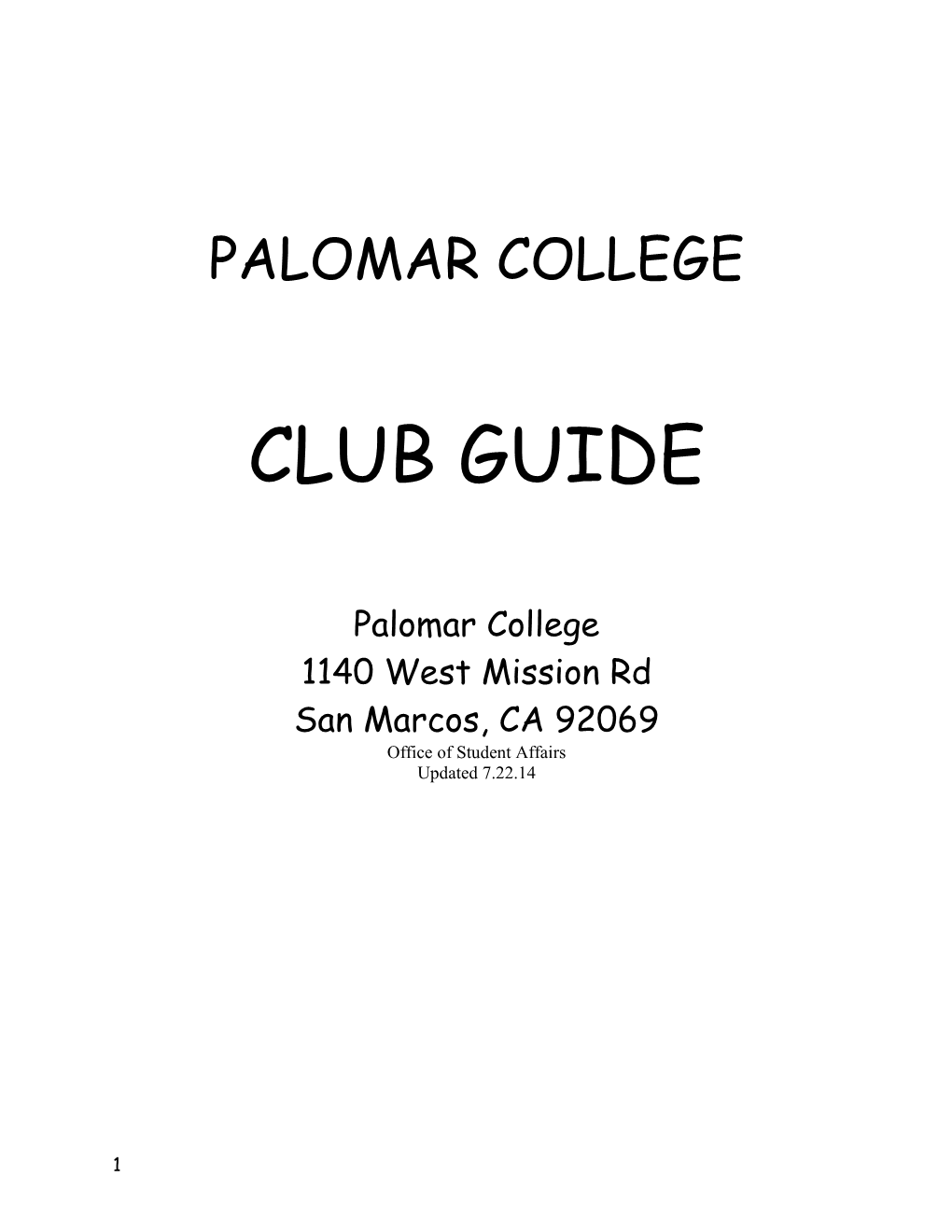 Palomar College Mission Statement