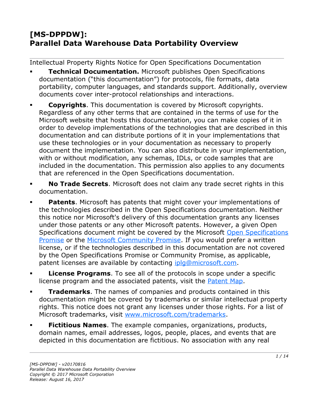 Parallel Data Warehouse Data Portability Overview