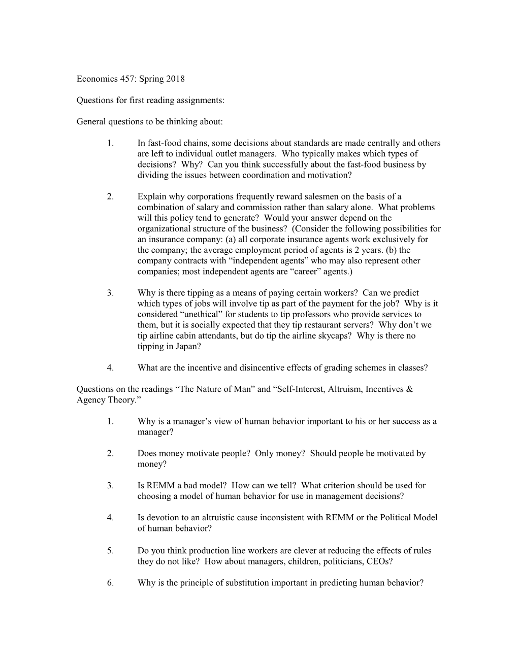 Questions: First Assignmentpage 1