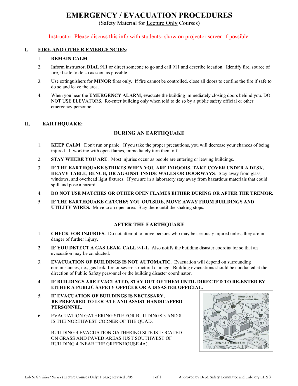 Earthquake Safety Procedures