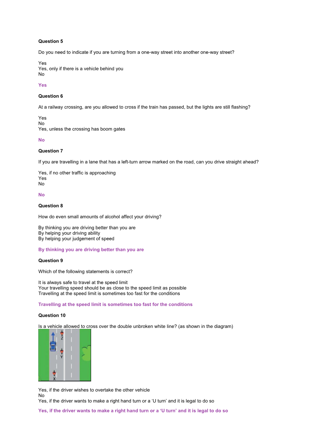 Module 3 Road Safety Quiz - Keys4life Online