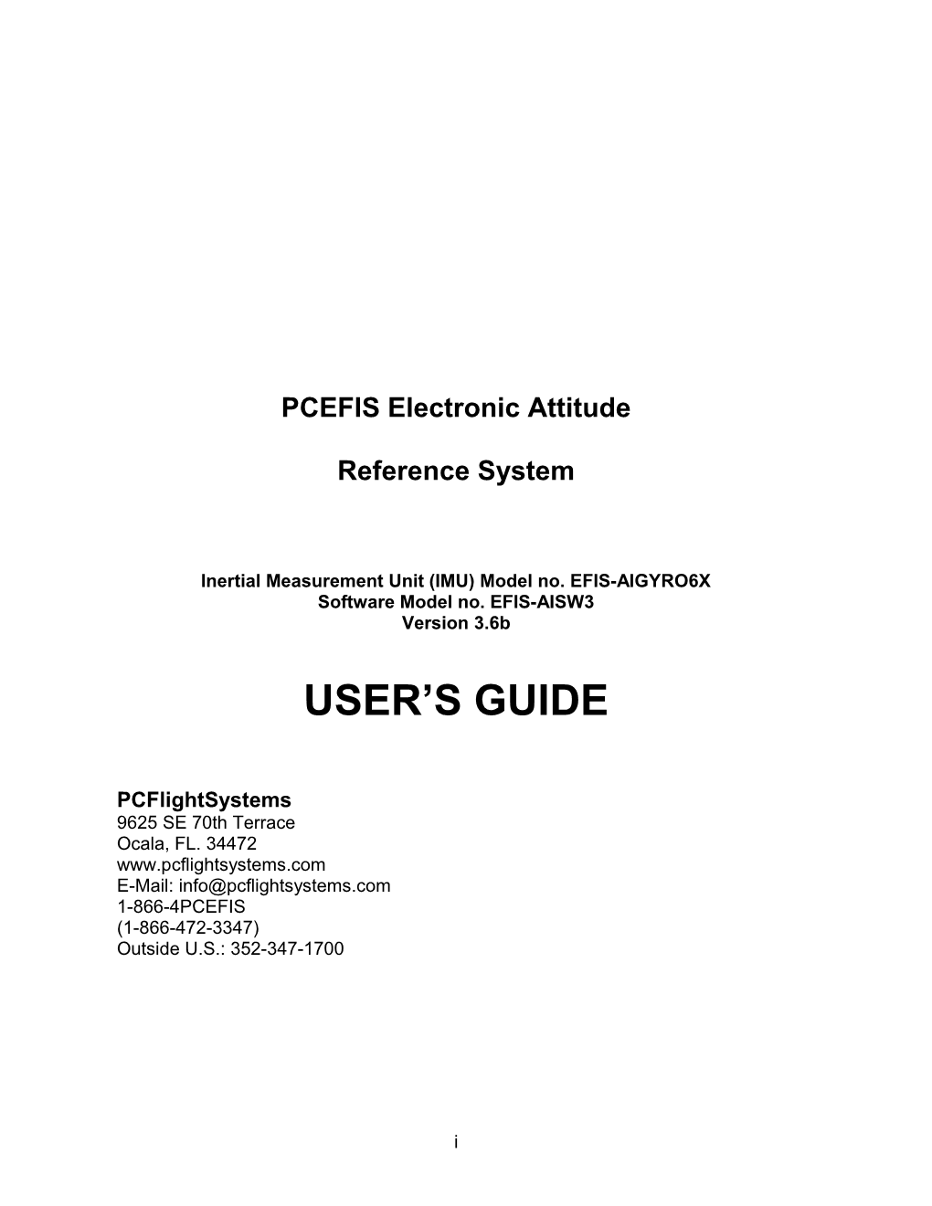 PCEFIS Electronic Attitude Reference System
