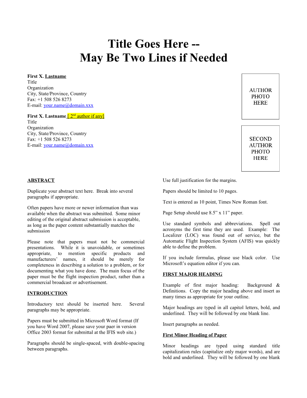 IFIS 2008 Paper Template