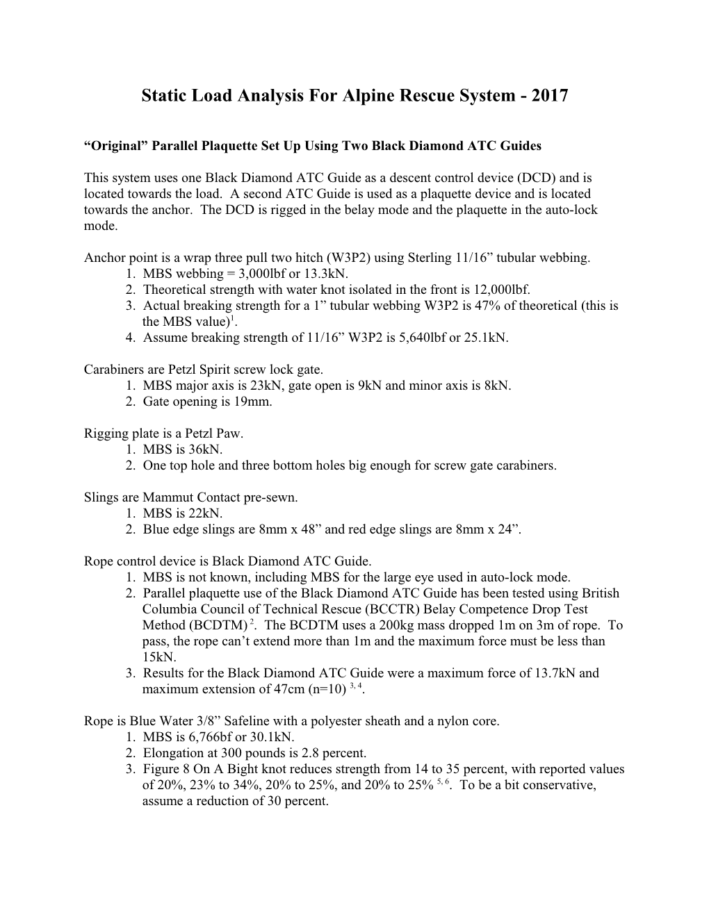 Static Load Analysis for Alpine Rescue System - 2017