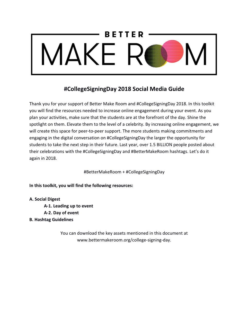 Collegesigningday2018 Social Media Guide