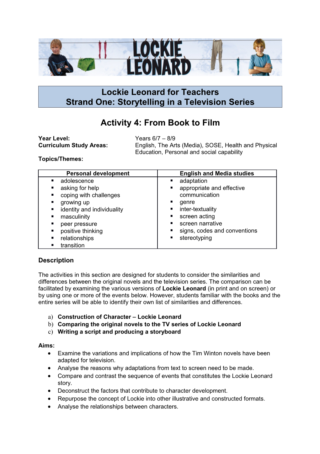 Activity 4: from Book to Film