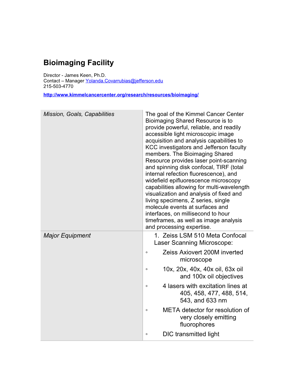 Bioimaging Facility