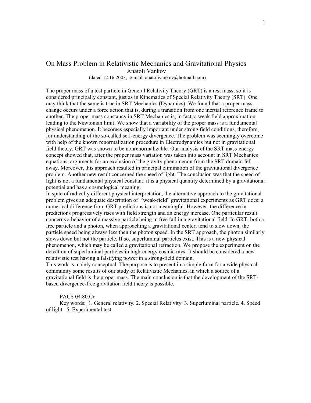 On Mass Problem in Relativistic Mechanics and Gravitational Physics