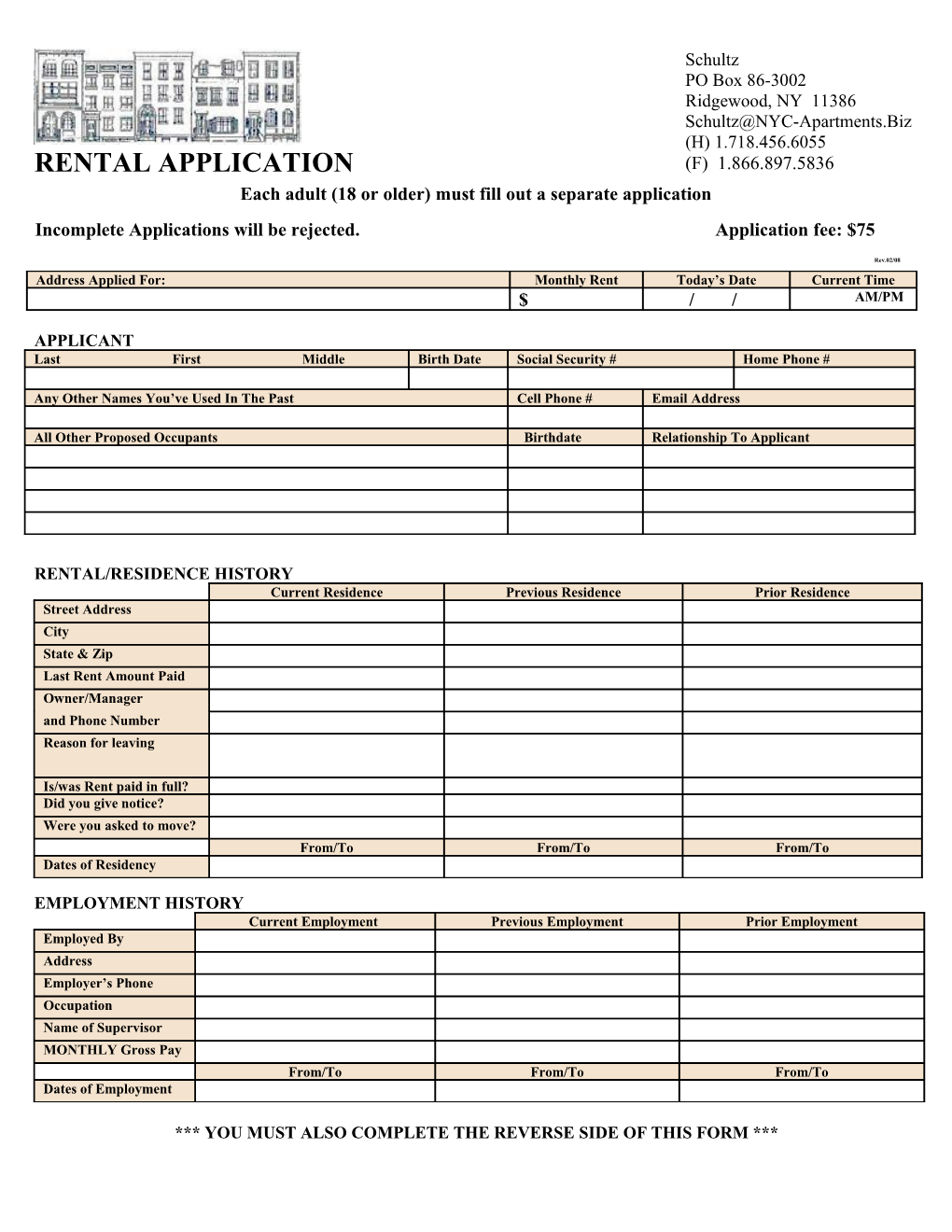 Rental/Residence History