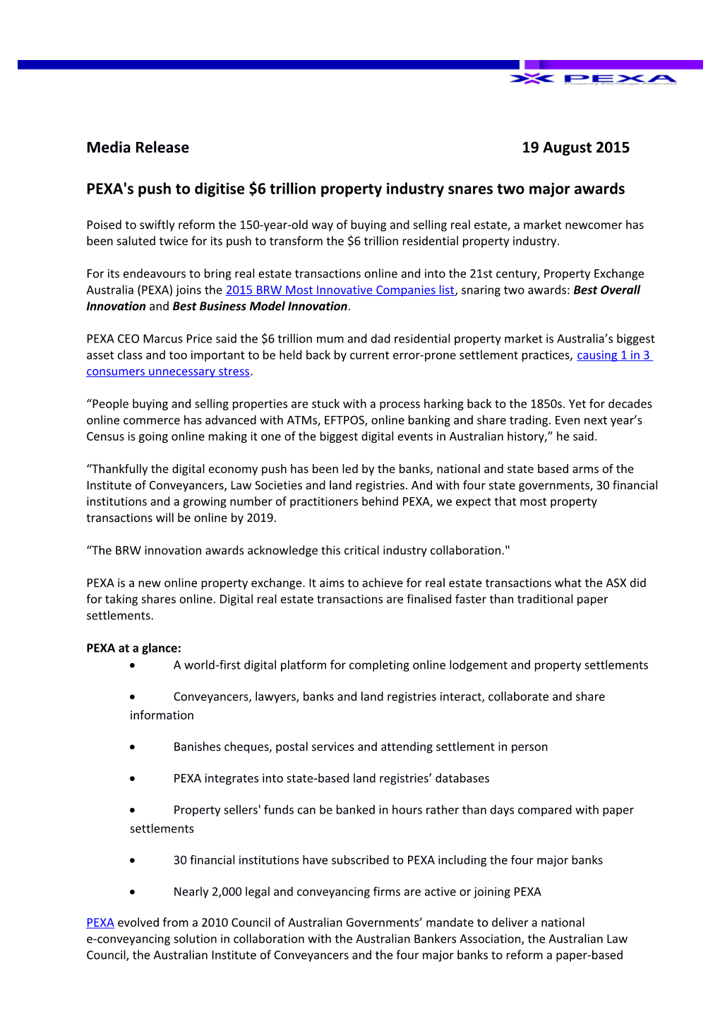 PEXA's Push to Digitise $6 Trillion Property Industry Snares Two Major Awards