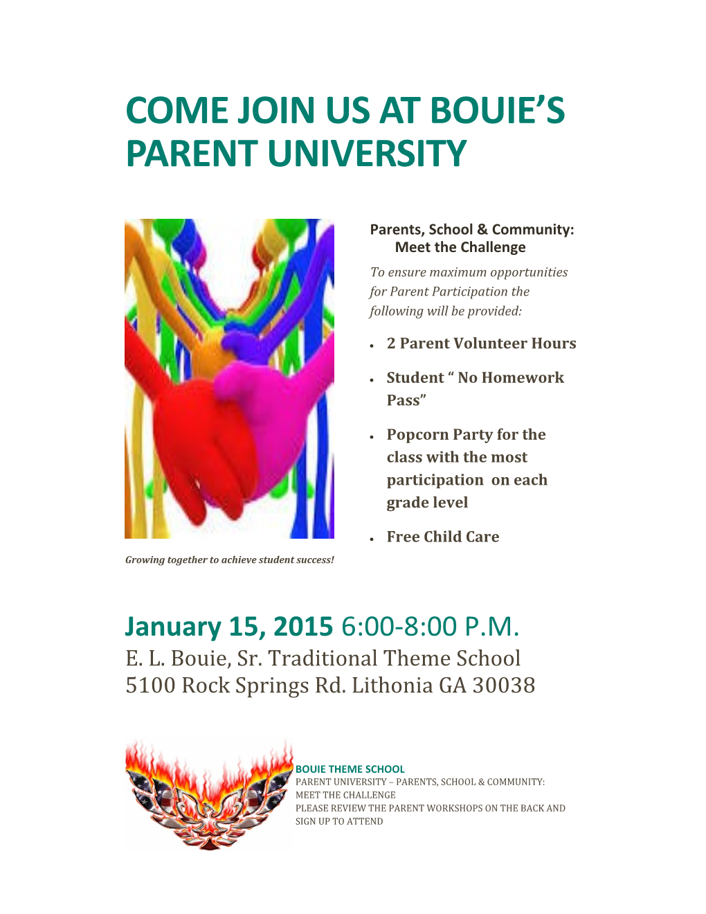 Come Join Us at Bouie S Parent University