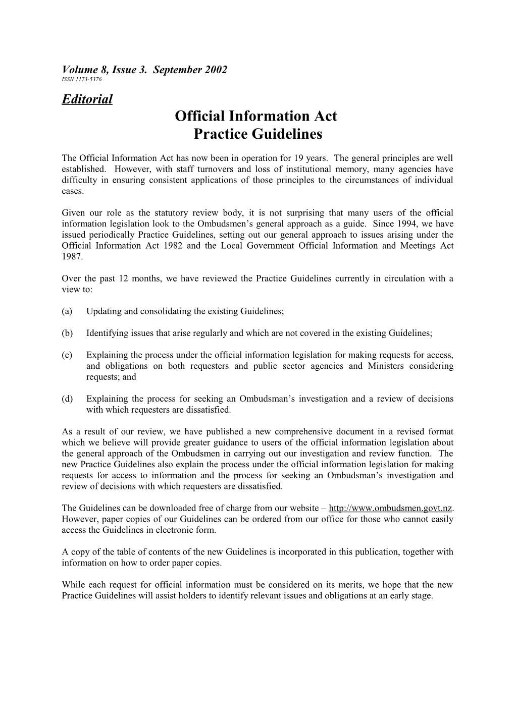Official Information Act