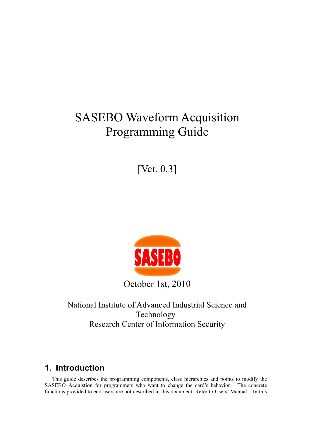 SASEBO Waveform Acquisition