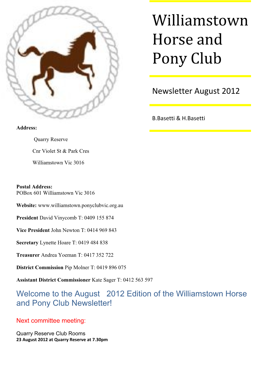 Williamstown Horse and Pony Club