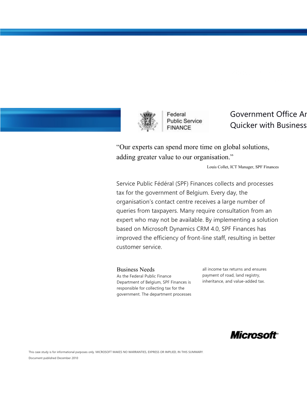 Writeimage CSB Government Office Answers Tax Queries Quicker with Business Management Software