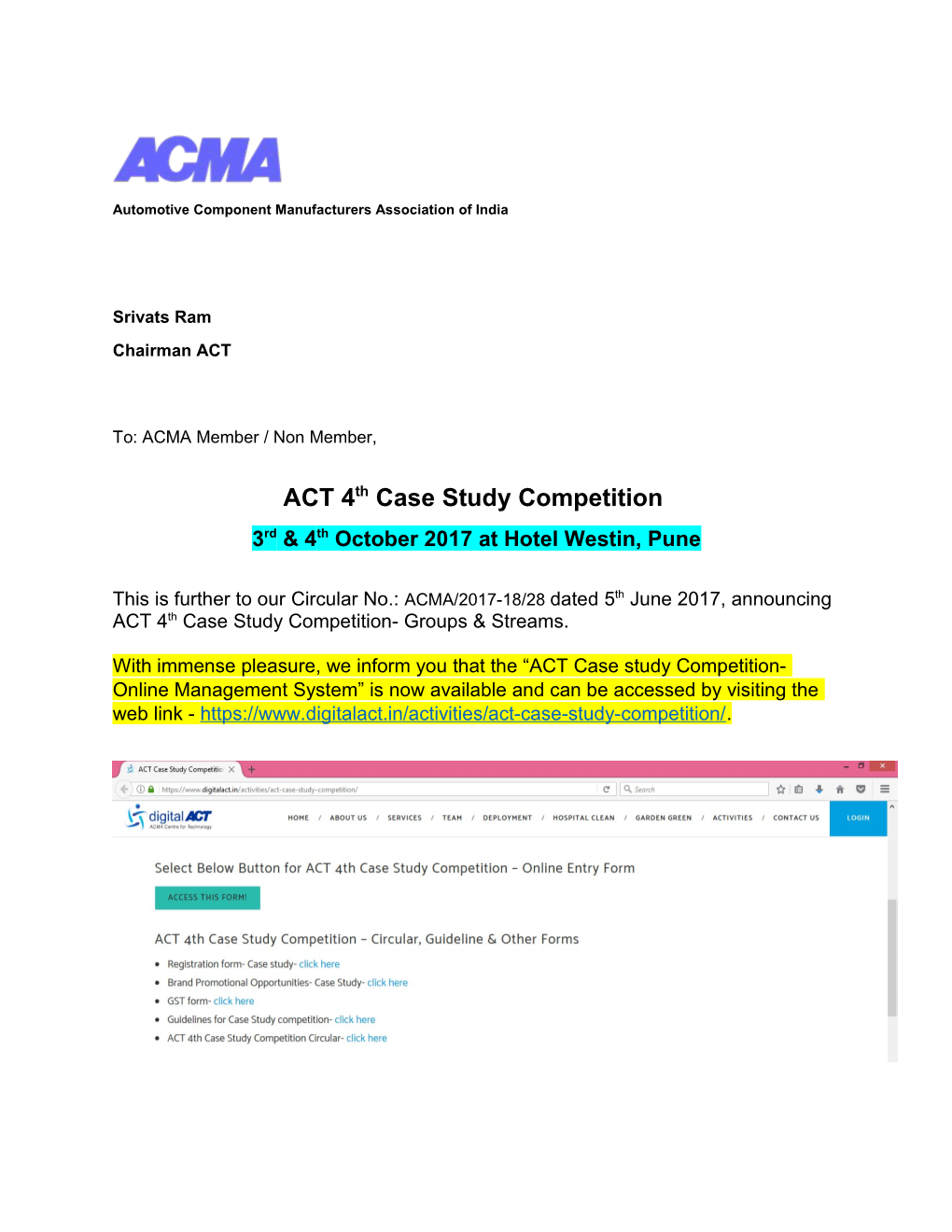 ACT 4Th Case Study Competition