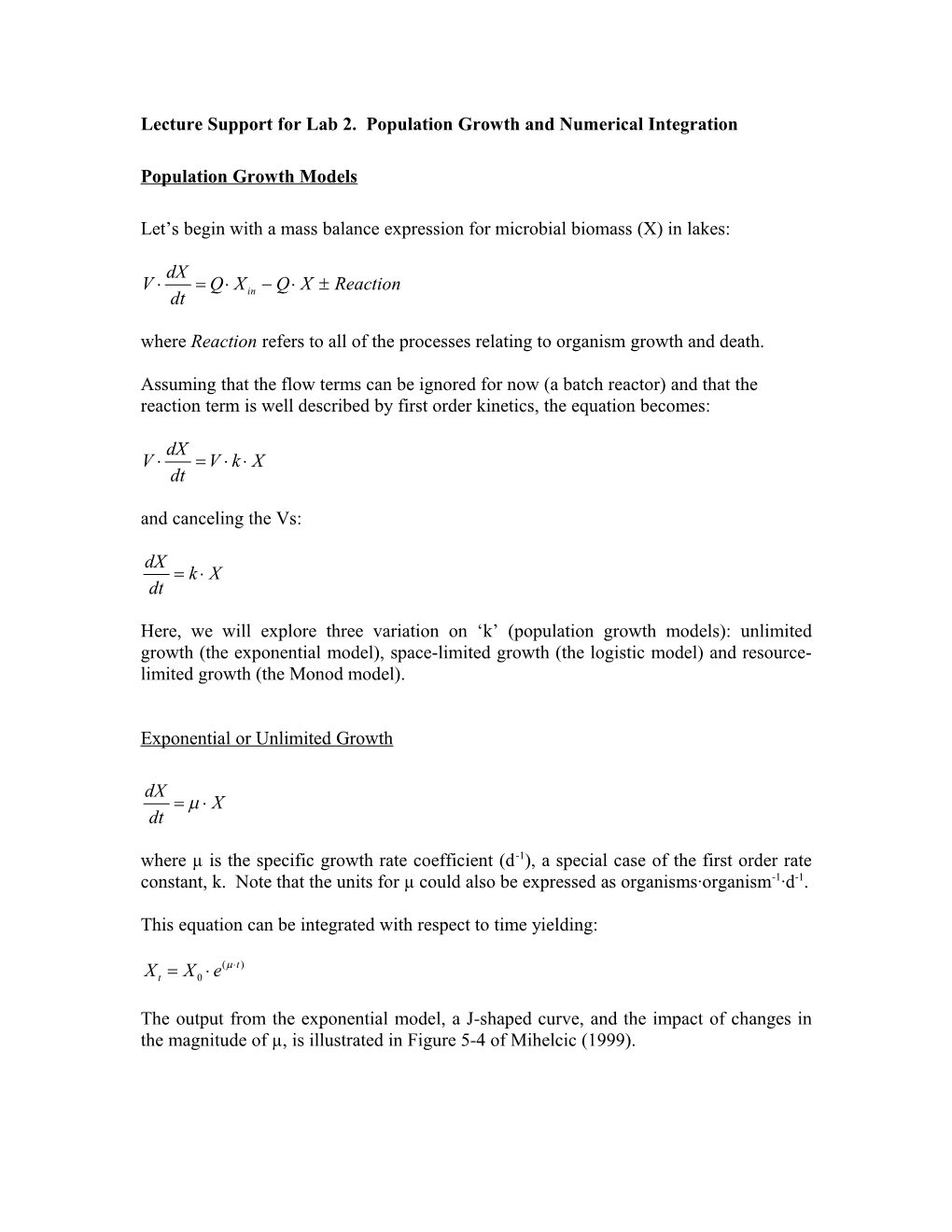 Population Growth Models