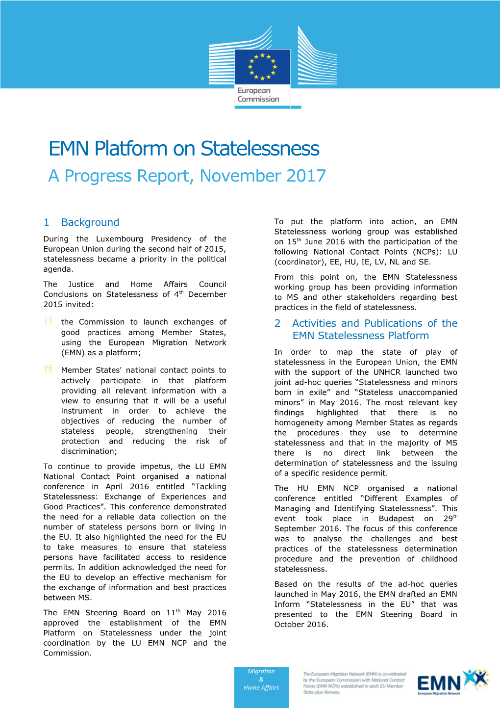 EMN Platform on Statelessness