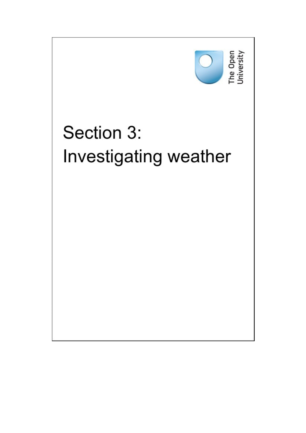 Section 3: Investigating Weather