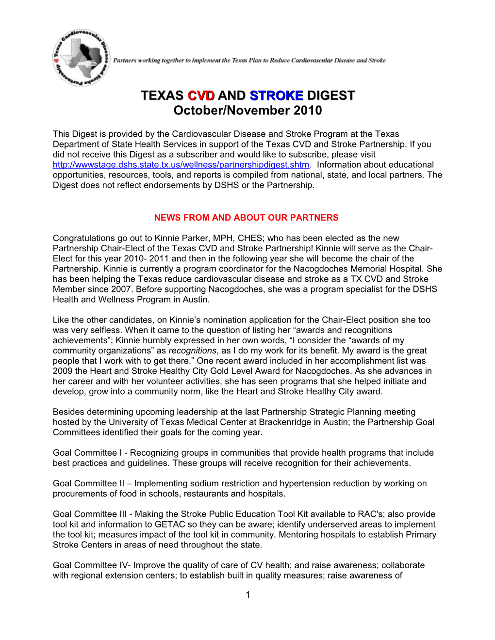 Texascvd and Stroke Digest