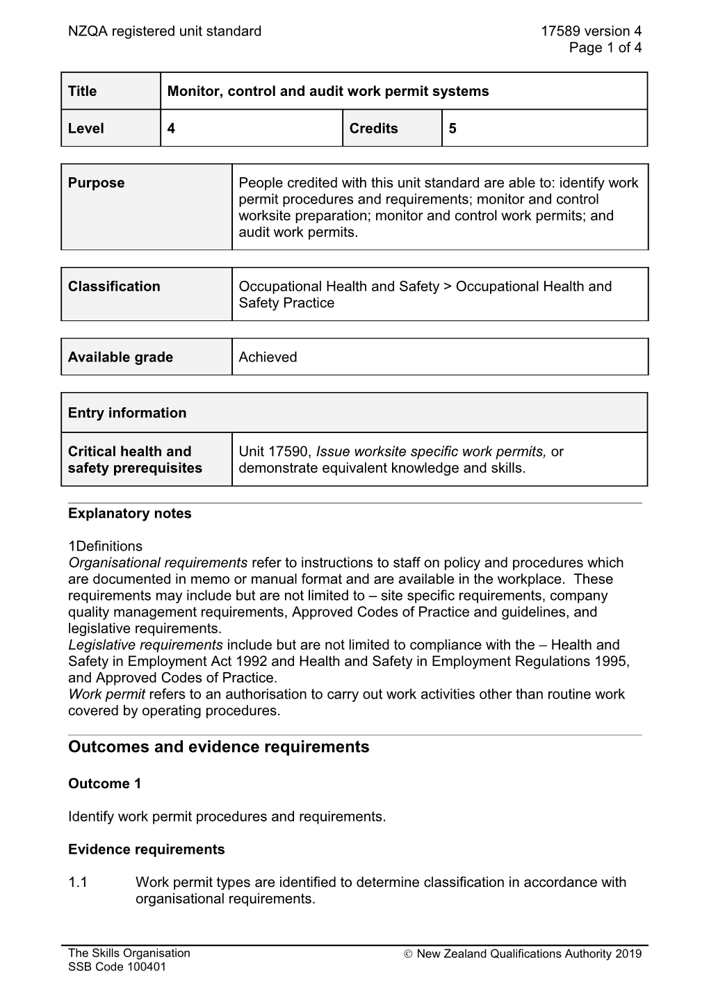 17589 Monitor, Control and Audit Work Permit Systems