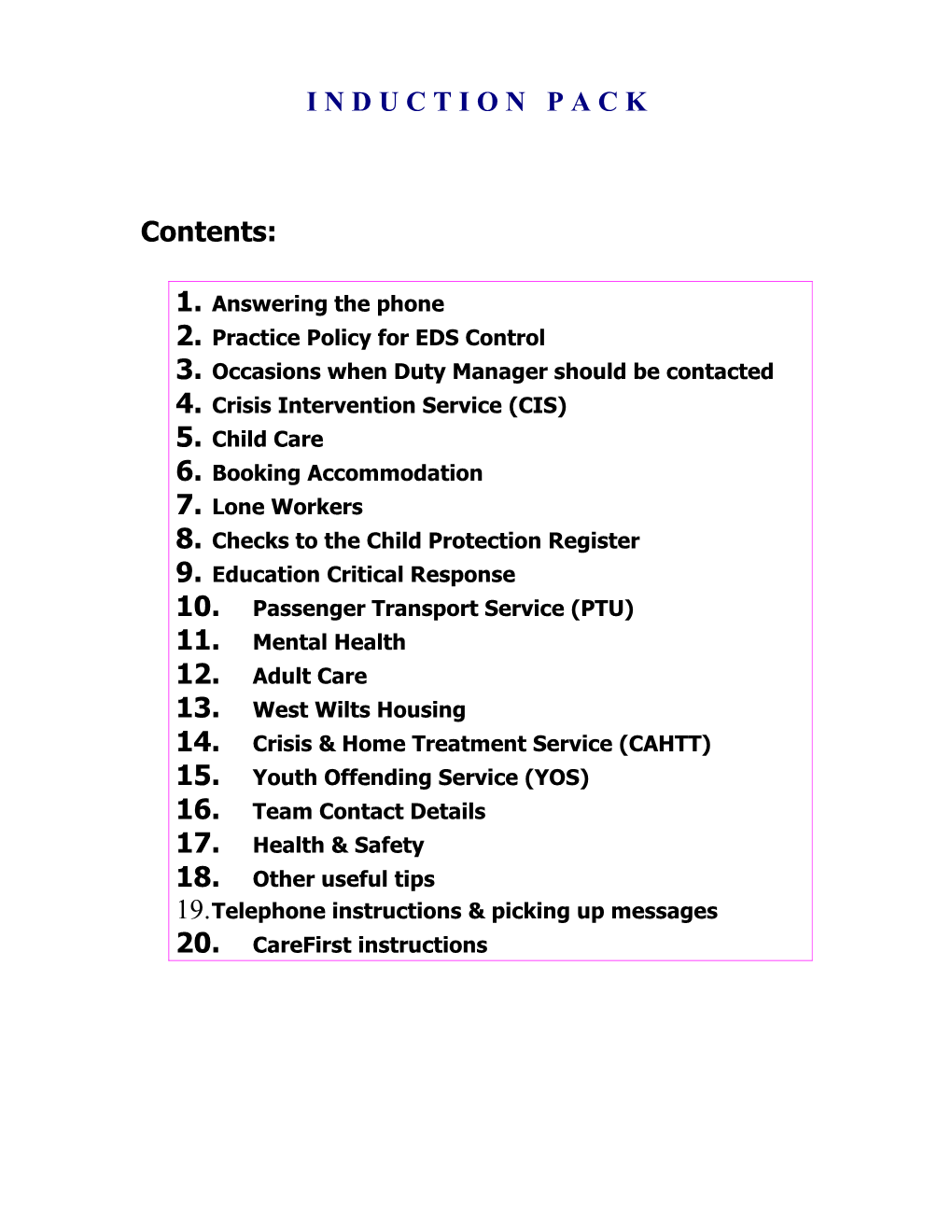 Practice Policy for EDS Control