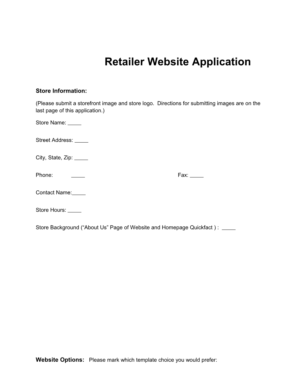 Retailer Website Application